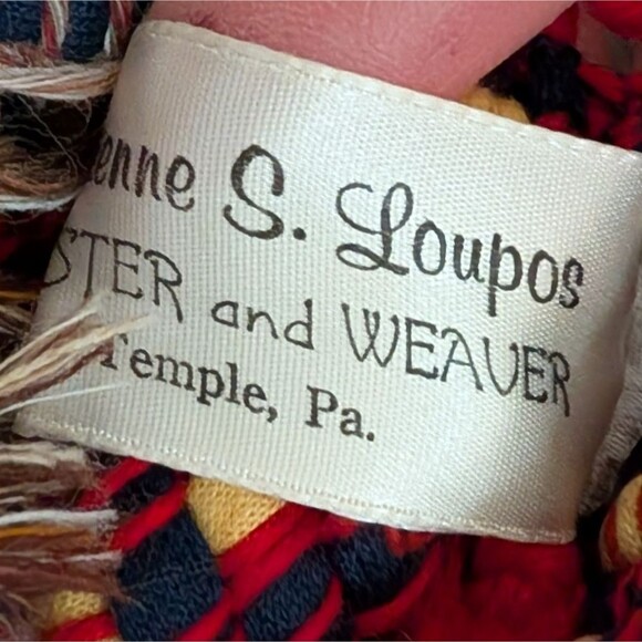 Vintage Adrienne S. Loupos Spintster & Weaver textile hand loomed handbag fringe - Picture 3 of 9